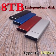 HDD m.2 ssd 모바일 솔리드 스테이트 드라이브 1tb 8tb 저장 장치 하드, 4TB-블랙