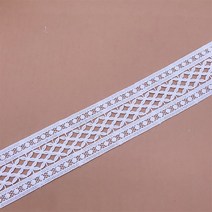 의류 재봉 천2미터 블랙 화이트 중공 꽃 자수 레이스 리본 DIY 의류 봉제 직물 홈 섬유 장식 테이프, 02 White 6CM Wide