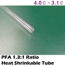 PFA Heat Shrink Tube 불소수지 테프론 열수축튜브 내열 전기절연 4.0파이-3.1파이 1M, 1개