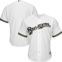 밀워키Brewers 남성 Majestic MLB Official Cool Base 홈 야구저지 XL