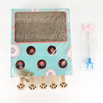 3in 1 고양이 스크래칭 보드 Whac-A-Mole 새끼 게임 상자 그라인딩 클로 다기능 인터랙티브 애완 동물 장, 01 WHITE