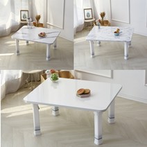 아소르띠 디오 국산 접이식 4단 높이조절 좌식 테이블 식탁 거실 소파 커피 좌탁 마블 밥상, 비앙코까라라