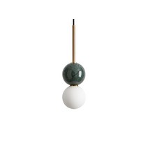 아로마스 달트 펜던트 라이트, 에이징 골드 / 그린 마블, 키 36cm