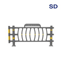 SD 무단횡단금지휀스 세로형 세로형 구조의 횡대 불법유턴 방지 우레탄 재질, 세로형-경간-세로형-(판넬유), 1개
