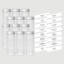원형 양념통 240ml(조미료캡-흰색)x12개+라벨지(8종x2개), 1개