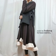 대폭 폴리 분또 원단 다이마루 천 도트 3종, 브라운(B33)