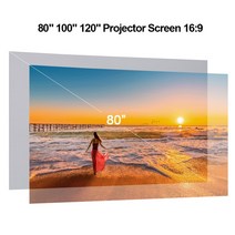 100 120 인치 16:9 패브릭 천 스크린 고휘도 반사 프로젝터 3D HD 접이식 60 80, CHINA|60 인치