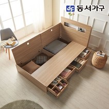 동서가구 네오 콜로 4서랍 벙커 LED 조명 수납헤드 슈퍼싱글 침대프레임 NEO725, 네추럴