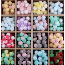 (50개) 20mm 고탄력 솜사탕 믹스 투톤 폼폼이, 9. 연핑크+노랑 50개