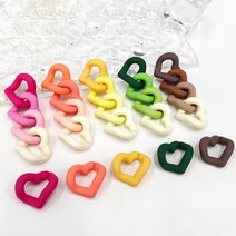 DIY KK501 고리 아크릴 키링 하트 악세사리 왁싱 컬러 펄러 부자재 비즈 공예 공예재료 도매 세트 재료, 색상랜덤, DIY아크릴하트고리/색상랜덤