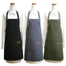 쿡셰프 심플 목걸이형 앞치마(주방 식당 카페 홀서빙 공방 꽃집 뷰티샵), 블랙, 1개