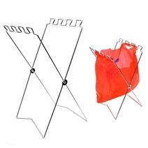 캠핑용 쓰레기봉투걸이 거치대 분리수거 휴지통, 실버