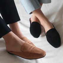 슈썸 225 265mm 스웨이드 베이직 블로퍼 뮬 슬리퍼 MU2911