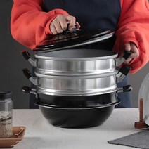 알루미늄 업소용 가정용 3단찜솥28 30 33cm, 다용도 3단찜기 28cm