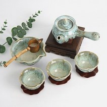 [박씨상방] 천목 이중시유 연잎 3인 다기세트, 단품