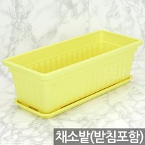플라스틱 베란다 텃밭 채소밭 화분 1P - 받침 옥상 상추 대형 실내 예쁜 분갈이 상추 인테리어 사각 꾸미기, 05_Sein_베란다분_옐로우(중형/받침O)