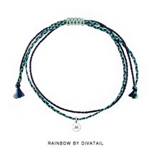 디바테일 [RAINBOW발찌]92.5 Silver Initial Navy Mix Misanga Anklet