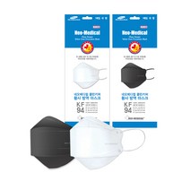 네오메디컬 클린키퍼 KF94 국내산 4겹필터 빅사이즈 마스크 개별포장 1매 화이트 / 블랙