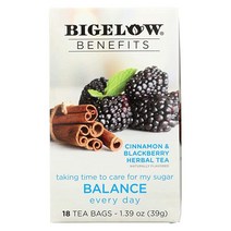 Big이엘오 ELOw Benefits 허브티 시나몬 및 블랙베리 허브 차 18개 박스, 18 Count (Pack of 1)