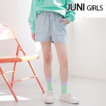 [주니진]포켓스판청반바지(연청)