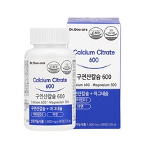 [닥터닥터스]구연산 칼슘 600 (1 400mg x 90정), 1개