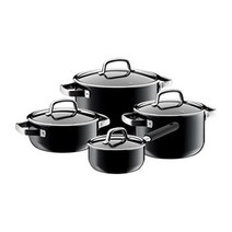 WMF [WMF] 퓨전테크 미네랄 냄비 4종 세트 블랙(16편수 20L 20H 24H), 블랙, 상세설명참조