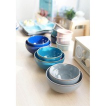 국산 세련 감각 그라데이션 공기 대접 공기그릇선물, 대접/그레이