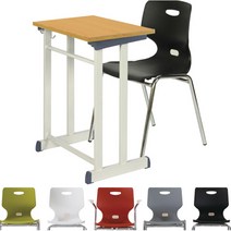 HS멀티기획6-S 학원용책걸상세트 학생용책상 학교 학습용 교육 의자 공부방 유치원 수강용 1인용, 블랙