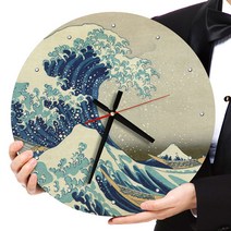 데코밍샵가나가와의거대한파도-가츠시카호쿠사이_인테리어벽시계_벽시계, B타입[사각형]