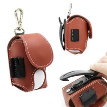 가엔가 고급 PU 골프공 주머니 볼파우치 골프티주머니, 옐로우-MSBP04, 1개