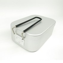 비슈몰유통 알루미늄 캠핑 사각 도시락 백패킹 반합세트 감성캠핑, 캠핑사각도시락