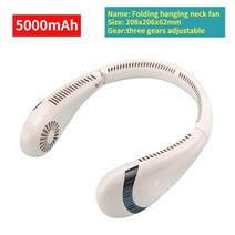 22년 최신형 넥선풍기 휴대용 목 팬 여름 목 쿨러 충전식 usb 미니 팬 음소거 야외, 2-목 팬