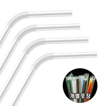 7mm 25cm 주름빨대 개별포장 투명 (500개), 단품, 단품
