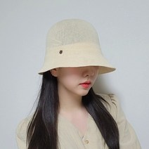 느와드코코 얇은 시원한 클로버 린넨 밀짚 봄 여름 버킷햇 모자