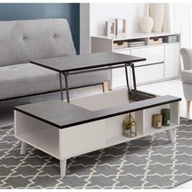 소파 와이드 리프트업 테이블 1200 (오크/블랙) 고급스러운 탁자 서재형 상, 03.딕스_블랙, 본상품선택