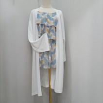 빅 레터링 린넨 롱 가디건