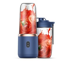 GUIPING 400ML 휴대용 USB 충전 미니 믹서기, 블루