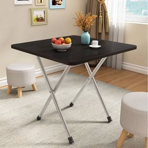 접이식 다용도 테이블 철제 탁자 커피 베란다 침대 거실탁자 사각테이블 침대사이드테이블 커피테이블 베드테이블 접이식탁자 이동식책상 간이테이, 심플의자 화이트우드