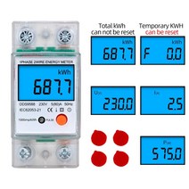 전기 측정 공구 전력계 레일 딘 80A110V/220V 단상 에너지 AC 소비 미터 LCD kWh 백라이트 전력 리셋 기 디지털 전자, 01=220V