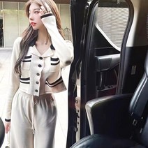 이노뱅크 카라넥 크롭 자켓 루즈핏 팬츠 투피스 INO404A
