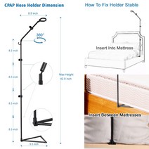 코골이양압기 코골이방지기구 양압기마스크 레즈메드양압기CPAP 호스 홀더 행거 튜브 리프트 엉킴 방지 및, 01 Black