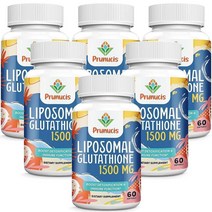 Prunucis 2400MG 리포솜 글루타티온 환원 L 비타민 C 함유 보충제 마스터 항산화 물질 향상된 흡수 GMO 프리 면역 체계 소프트젤 360정, 60 Count (Pack of 6)