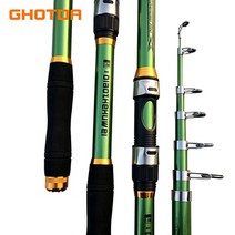 파핑대 볼락대 라이트 방어 지깅대 1호대 GHOTDA-잉어 낚싯대 피더 하드 FRP 탄소섬유 2.1m-3.6m 신축식 낚시 폴 피싱 로드, 3.0 m, 02 Green