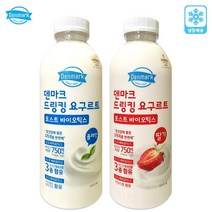 덴마크 드링킹요구르트 750mLx4병(플레인2+딸기2)무배, 750ml
