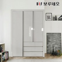 보루네오 샤인3단서랍 여닫이 작은방 붙박이장 10cm, 화이트 10cm