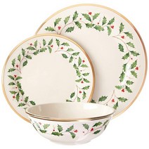 Lenox 홀리데이 미니 루나 식기 세트 8피스 3.73 멀티, 3-Piece Placesetting