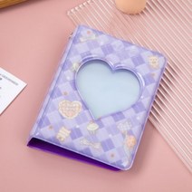 편지 인쇄 된 사진 앨범 3 인치 Photocard 바인더 Instax 미니 스크랩북 수집 도서 Kpop 카드, B-purple heart