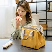 간식 가방 도시락 과일 핸드백 보온 알루미늄 가방, 블랙 L
