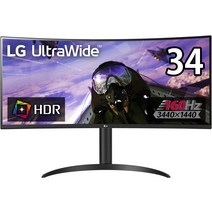 LG 게이밍 모니터 UltraGear 34WP65C-B 34인치21:9 곡면 울트라 와이드(3440×1440)VA160Hz1ms MBRHDRFreeSync PremiumHDMI×2 DisplayPort×1스피커높이 조절3년 안심·무휘점 보증