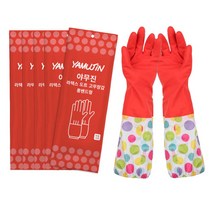 야무진 라텍스 고무장갑 5입 2size 기모 천연, 야무진 라텍스 고무장갑 5입 2si_롱밴드형 5입